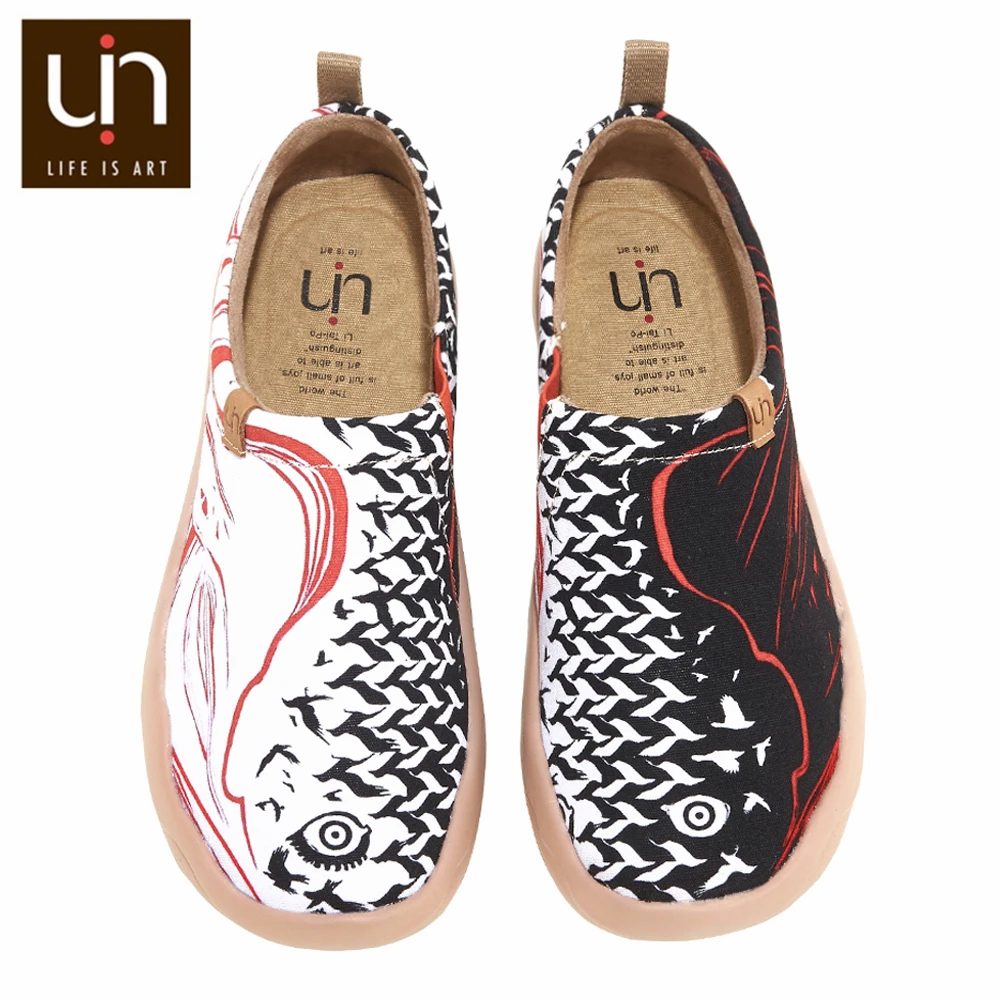 

UIN Art Painted Canvas Shoes for Women Casual Slip-on Loafers Wide Feet Ladies Travel Shoes Outdoor Soft Sneakers Lightweight