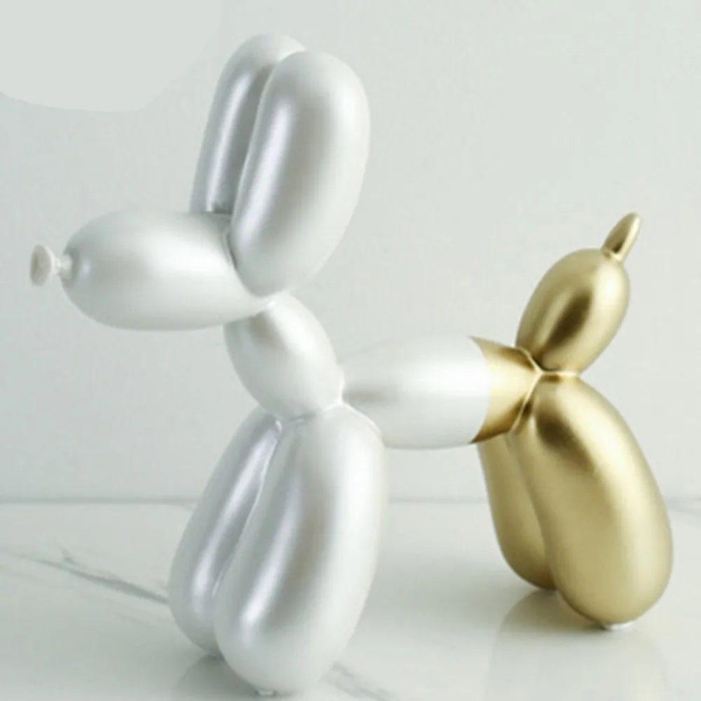

New Small Balloon Dog Statue Resin Crafts Ins Modern Nordic Style Fashion Animal Sculpture Cake Baking Family Decoration