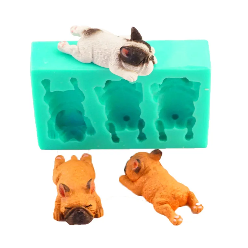 

Bulldog fondant cake organic silicone mold kitchen baking DIY chocolate mold puppy chocolate mold candy mold handmade soap mold