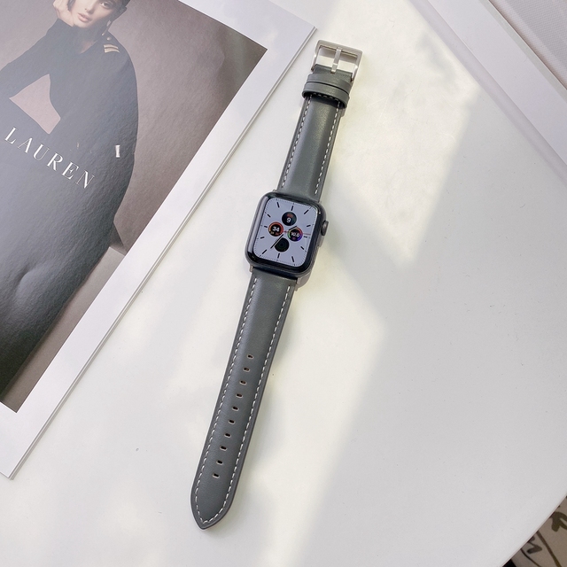 Genuine Leather Strap for Apple Watch Band 38mm 42mm 40mm 44mm SE7 6 5 Smooth Loop for Iwatch 4 3 2 1 41mm 45mm Bracelet