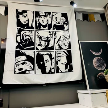 

TV Covering Cloth Decorative Cloth Hanging Cloth Background Cloth Bedroom Room Bedside Photo Comic Black and White AnimeTapestry