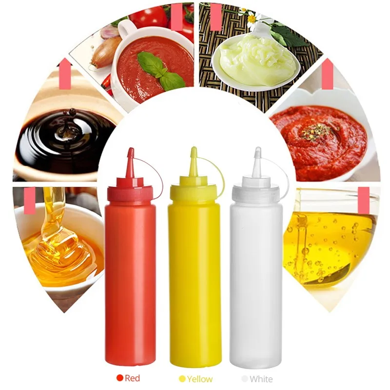 5PCS Bottiglia Di Plastica Spremere Condimento Dispenser - Foto 3
