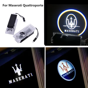 

2x Car LED Door Logo Light Ghost Laser Shadow Projector Warning Lamp for Maserati Quattroporte 2009-2013 Ghibli 2014 Ievante