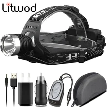 XM-L T6 Angeln Licht Kopf Lampe Scheinwerfer Aufladbare Taschenlampe 3000lm Led-lampen Litwod Camping Reiten Klettern Lithium-Ionen 10W