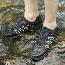 Мужская Спортивная обувь; уличные дышащие водонепроницаемые кроссовки; мужские быстросохнущие пляжные кроссовки; цвет черный, серый; большие размеры 39-47; сандалии; обувь