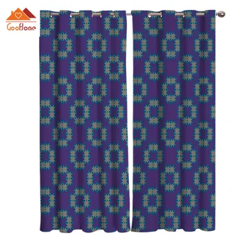 

Bohemia Retro Ethnic Purple Window Curtains Living Room Outdoor Fabric Drapes Curtain Home Decor