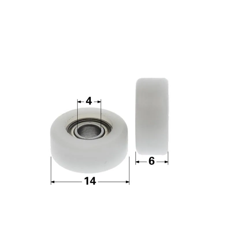 20 stücke/100 stücke 4*14*6mm 684ZZ lager POM kunststoff beschichtete riemenscheibe flache rad technik kunststoff rolle 4x14x6 – Detail 3