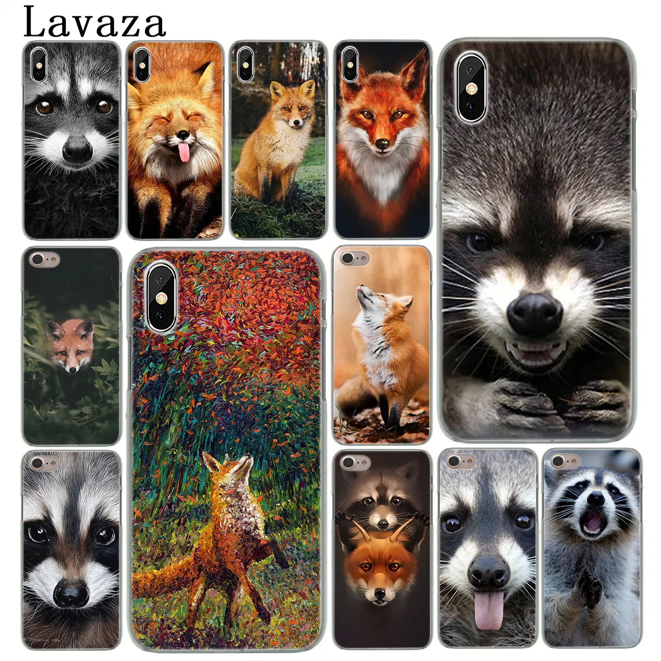 

Lavaza Animal Raccoon Fox Hard Phone Cover Case for iPhone XR X 11 Pro XS Max 8 7 6 6S 5 5S SE 4S 4 10