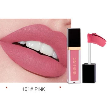 

1pc Beauty Glazed 24 Color Natural Long Lasting No Fading Non-stick Cup Lip Gloss Sexy Lip Glaze Lipstick Luxury Makeup Cosmetic
