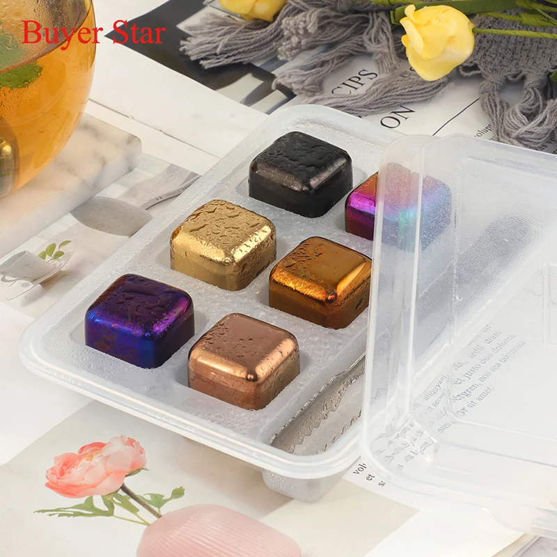 Newest Steel Ice Cubes Reusable Chilling Stones Clear For Whiskey Ice Box With Lid Wine Accessories