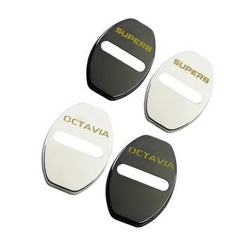 

4pcs Protect Buckle Cover For SKODA SCALA OCTAVIA SUPERB KODIAQ FABIA KAMIQ RAPID YETI Car Door Lock Cover Anti-rust Cover
