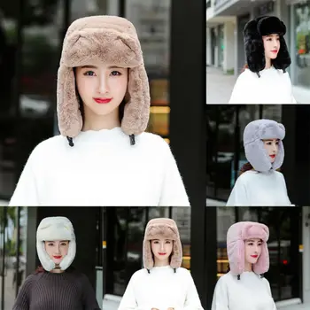 

Women Men Winter Thick Hat Cap Warm Earflap Ski Aviator Trapper Hats Aviator Russian Trooper Ski Cap Hat Earflap Bomber Hats