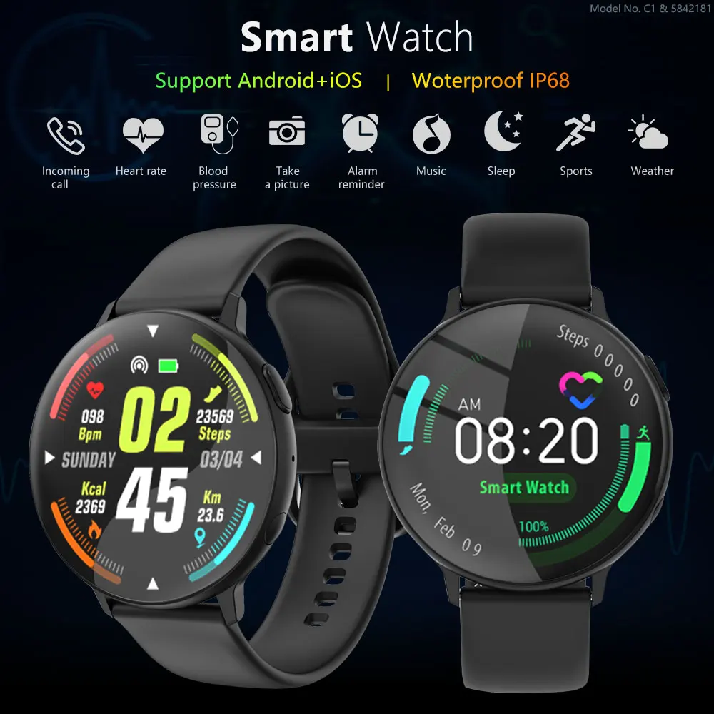 Умные часы фитнес-трекер для Android iOS монитор температуры мужские и женские умные с