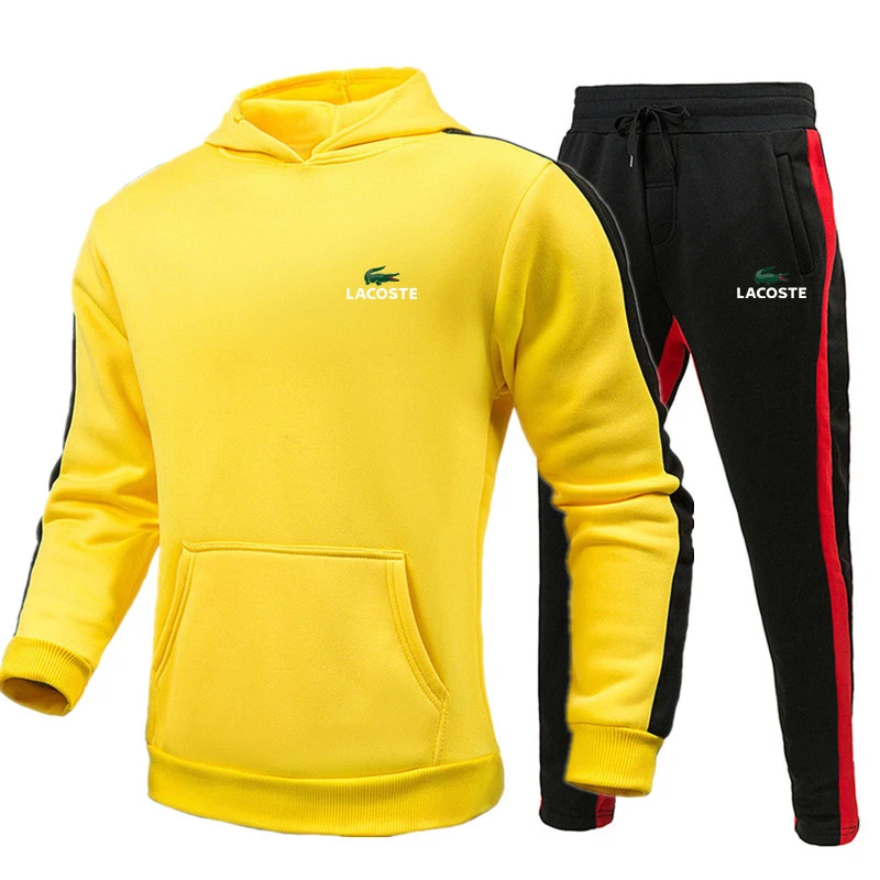 Lacoste- Men's Tracksuits Two Piece Hoodies+Pants 2pcs Sets Men Clothing Set Sportswear Autumn New Hoodies Sweatshirts Lacoste- Men's Tracksuits Two Piece Hoodies+Pants 2pcs Sets Men Clothing Set Sportswear Autumn New Hoodies Sweatshirts