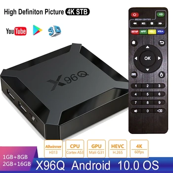 

X96Q TV Box Android 10 Smart tv box 2020 TvBox Allwinner H313 Quad Core 4K 60fps 2.4G Wifi Google Player Youtube Netflix pk X96