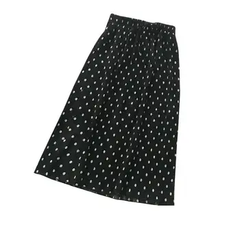 

MISSKY Woman Skirt Vintage Skirt with Dots Decorated Lace Pleated Midi Elegant Female Summer Spring Wear For Female