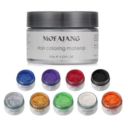 Mofajang Color Hair Wax Dye Styling Pomade Silver Grandma Grey Disposable Natural Hair Strong Gel Cream Hair Dye for Women Men