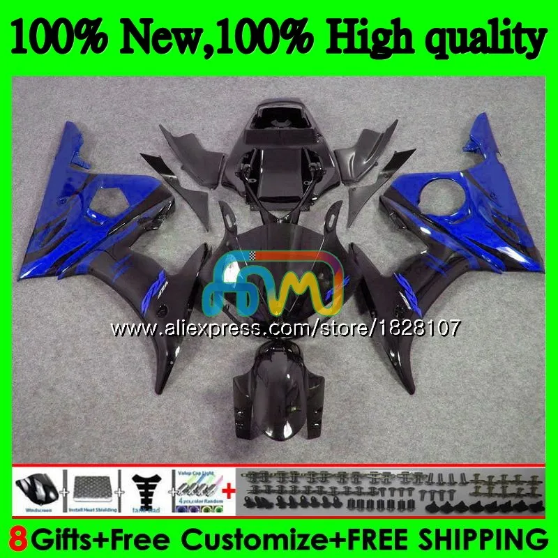 Средства ухода за кожей для YAMAHA YZF R6 S R6S 06-09 YZFR6S 06 07 08 09 52BS. 51 синий и пламя YZF600 YZF-600 YZF-R6S 2006 2007 2008 2009 обтекатели