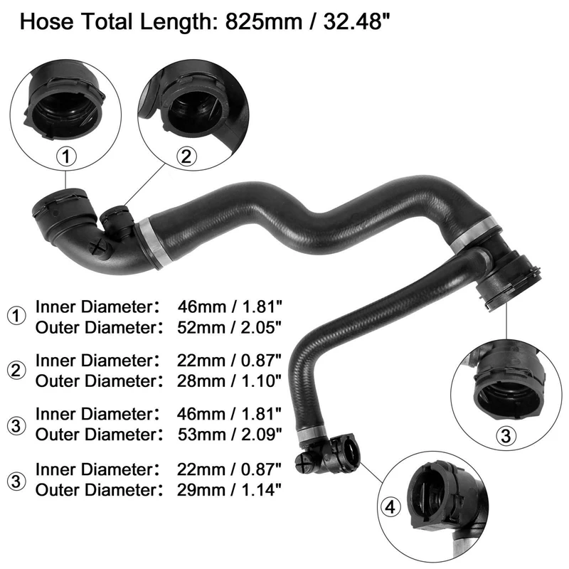 Top Radiator Coolant Hose Water Pipe Hose for BMW E46 316I 318I 316Ti 318Ti 316Ci 318Ci 320I 17127520668 Coolant Water Pipe