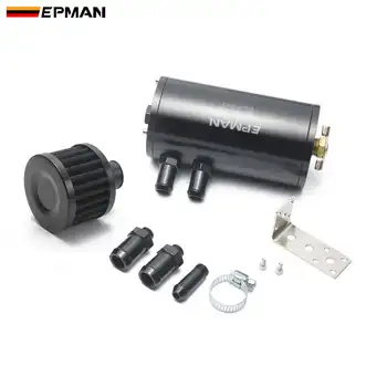

EPMAN Universal Aluminum Oil Catch Can Tank with Breather Filter Engine Mini Oil Separator Car Coolant Tank EPJYH021