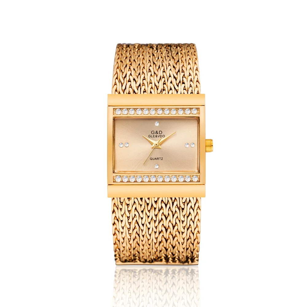 Модные женские часы лучшие бриллианты квадратный циферблат часы роскошные золотые женские браслет кварцевые наручные часы Новые прямые поставки