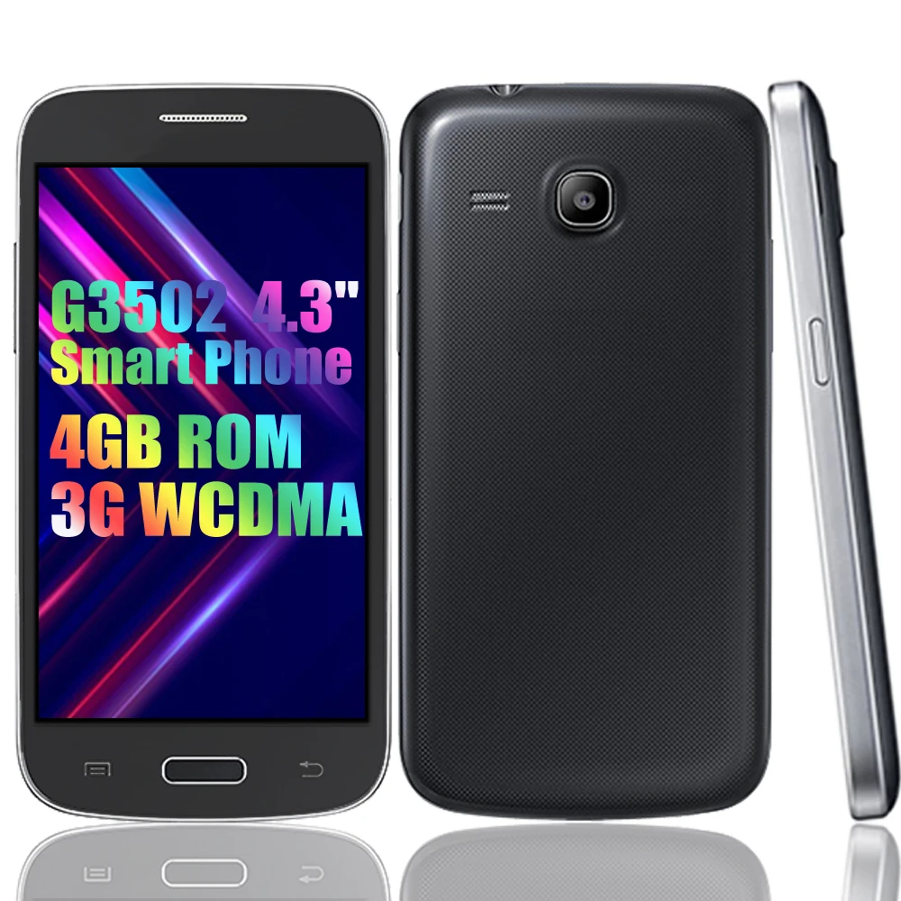 Smartphones originais g3502 4gb rom 3g wcdma gps 4.3 polegada desbloqueado android duplo sim telefones celulares baratos 5.0mp