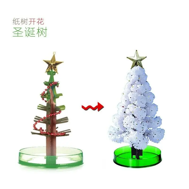 Волшебная Растущая игрушка дерево для мальчиков и девочек Кристалл Забавный подарок на Рождество - Цвет: White Christmas Tree