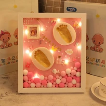 

Baby Hand Footprint Print 3D DIY Soft Clay Photo Frame Set for Newborn Milestone Cards Infant Hand Casting Baby Souvenir Kit