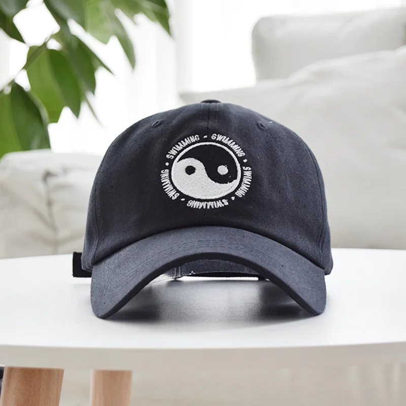 Men Women Baseball Cap Cotton Yin and Yang Gossip Embroidery Mac Miller Dad Hat Unisex Sport Hip Hop Adjustable Sun Caps CP0416 (8)