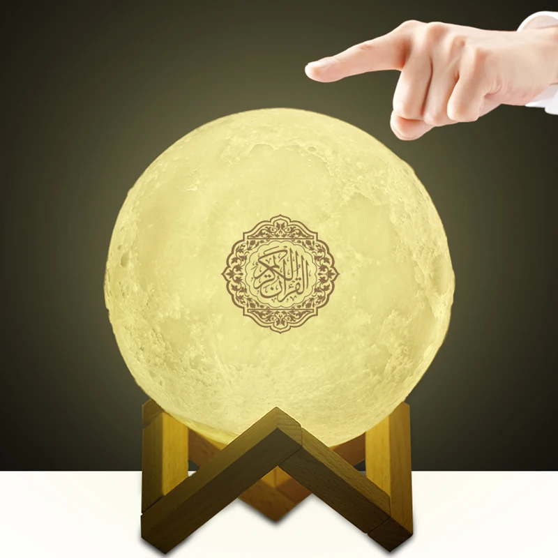 7-Цвета 3D лунный свет Коран Динамик плеер Беспроводной Bluetooth пресс-лампа