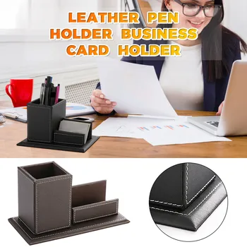 

Atmospheric Leather Home Office Use School Small items Business Card Holder PU Leather Pen Holder Business Card Holder Storage