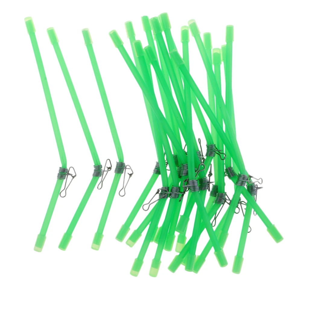20 Pcs Plastic Anti Tangle Booms with Strong Snap Glow in Night Fishing Rig Bent Booms for Fishing Lovers