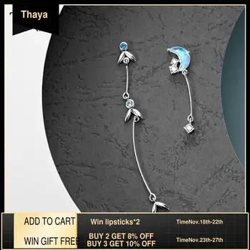 

Thaya Design S925 Sterling Silver Moonlight Earring Cubic Zircon long Tassel Stud Earrings For Women Fashion Fine Jewelry Gift