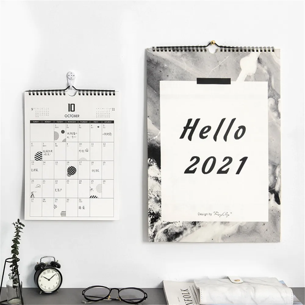 

2021 Wall Calendar Agenda 365 Days Hanging Daily Notes Spiral To Do List Tearable Desk Calendar Decoration Planner Accessories