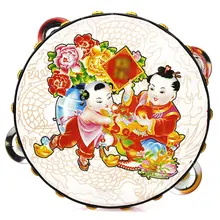 Traditional Lucky Rattle Children'S Waist Drummer Rattle Props Wholesale New Year Cartoon Baby Hand Tambourine Stick