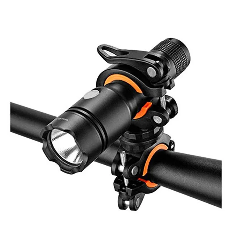Holder Bracket for Flashlight Lamp Bicycle Front Light Support Outdoor Cycling Bicycle 360 Degree Rotary Bike Light Clip