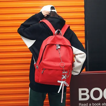 

1 PC Canvas Solid Color Backpack Teenage Schoolbag School Backpacks for Teenagers Girls Kids Large Capacity Backpack Travel Bag