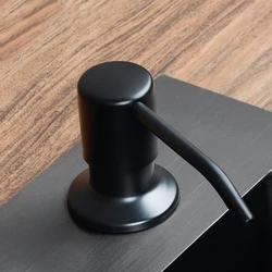 Soap Dispenser for Kitchen Sink Stainless Steel Refill from The Top Built in Design for Counter Top with Liquid Soap LargeBottle