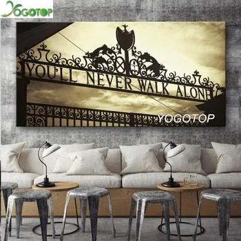 

5d Diamond Painting Sports Liverpool Iron Gate You'll Never Walk Alone Cross Stitch Diamond Embroidery landscape Handmade YY4549
