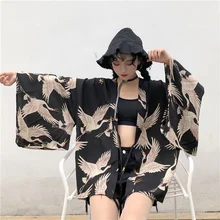Yukata женский кимоно кардиган рубашка harajuku kawaii стиль кимоно Женская блузка obi haori Японская уличная одежда
