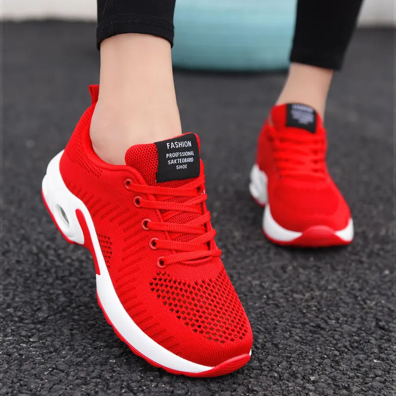 mesh cushioned running casual platform shoes