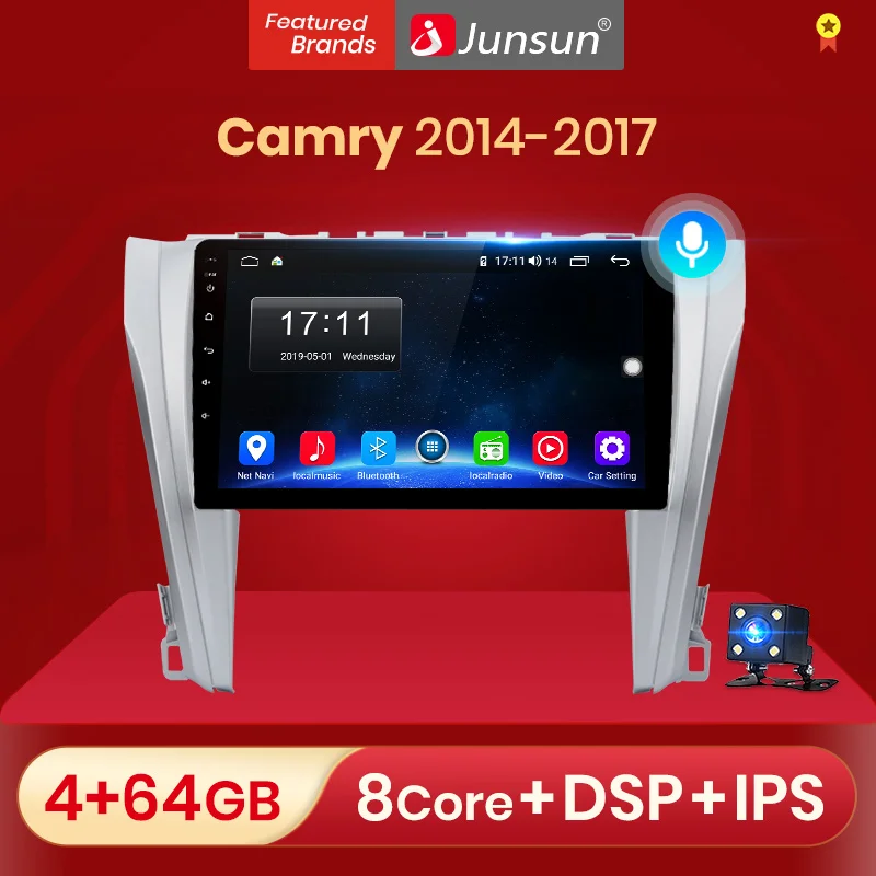 Junsun V1 2G + 32G Android 10 0 DSP для Toyota Camry 8 50 55 2014-2017 автомобильный Радио мультимедийный