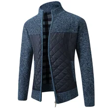 

Men 2022 Winter Spring Sweater Jacket Male Jacket Slim Fit Stand Collar Zipper Jacket Solid Cotton Thick Warm Jacket Men Sweater