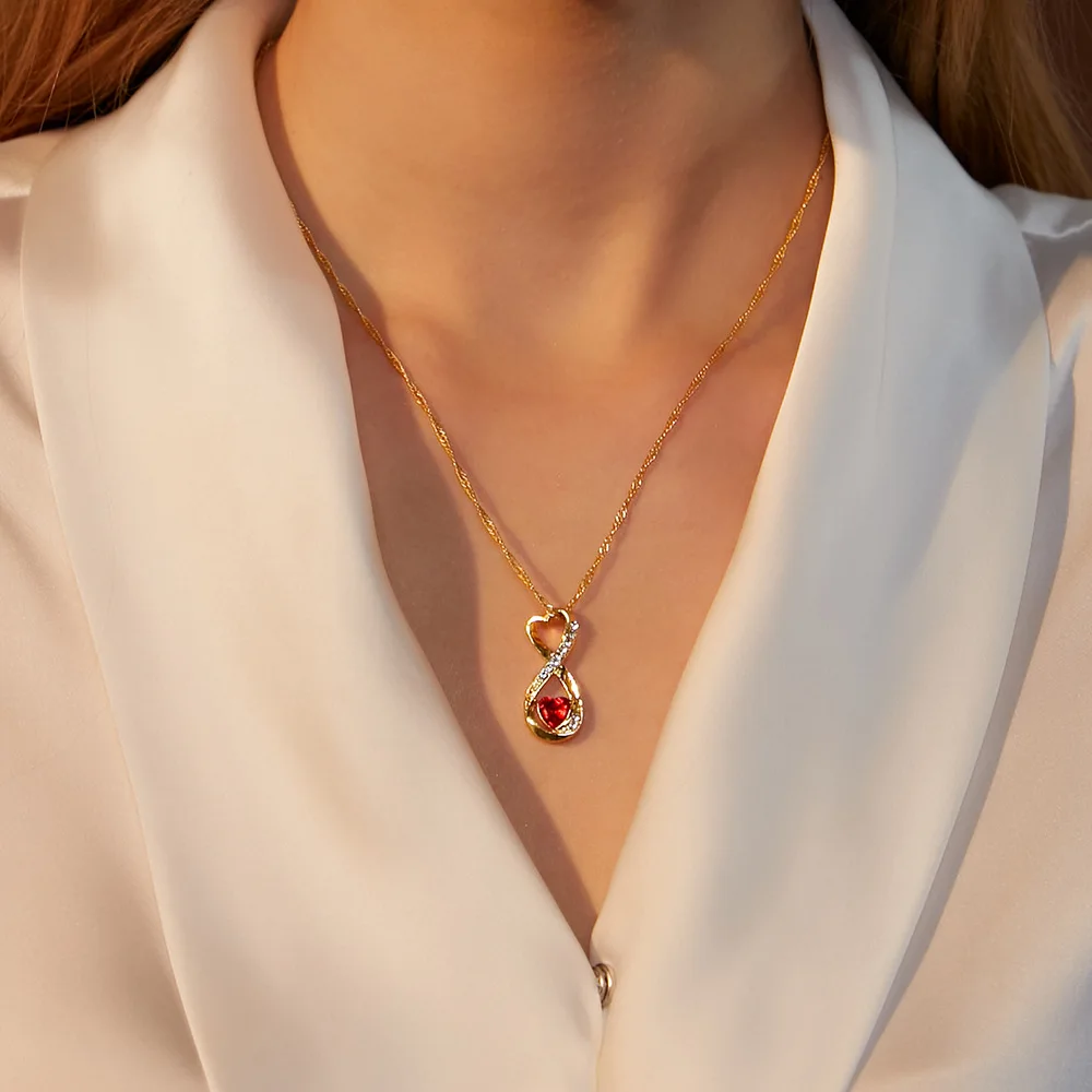 Luxury Bling AAA Zircon Love Heart Shape Necklace High Quality Exquisite Feminia Women Choker Wedding Bridal Jewelry Pendant