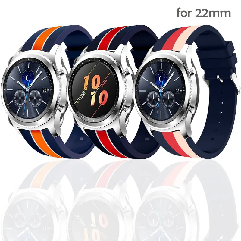 Ремешок силиконовый для Samsung Galaxy Watch 46 мм цветной сменный Браслет часов Gear S3 S2 Huami 2S