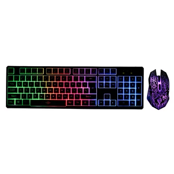

Keyboard and Mouse Combo N-Key Rollover Wired Gaming Mouse Silent Office Keyboard RGB Mouse 104Key for PC Computer