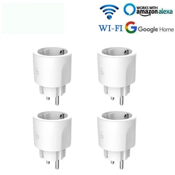 

4PCS/lot Mini Smart Plug WiFi Remote Control Support Amazon Alexa Google Home IFTTT Timing on/off Power Timing Function EU 16A