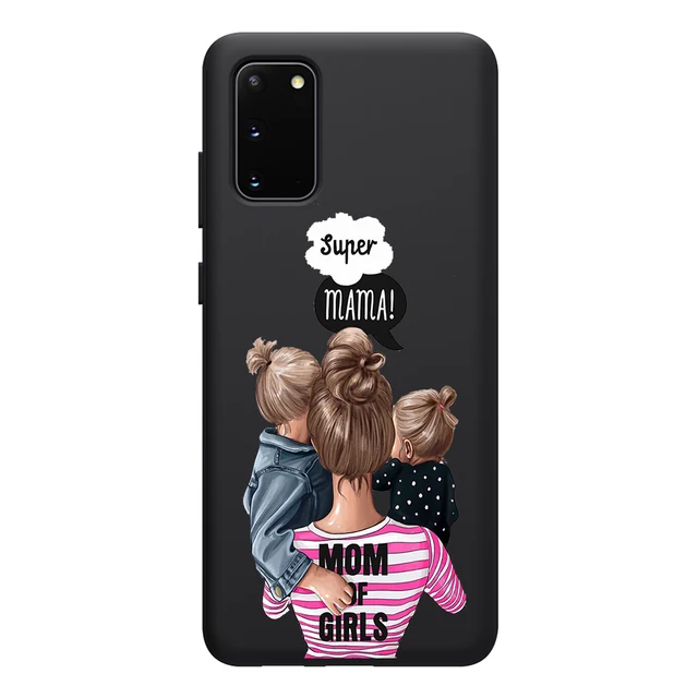 Super Mom Case for Samsung Galaxy S21 A51 S20 A50 A71 A70 A12 A21S S10 S9 S8 A52 A72 S10e Note 20 10 Plus Ultra Lite Black TPU W3598