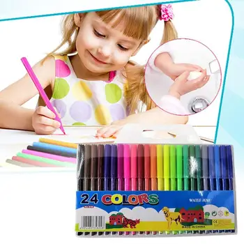 

24 Colors Student Painting Watercolor Pen Coloring Crafts For Kids With Outstanding Painting Creativity