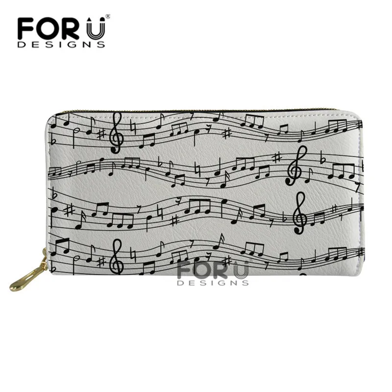 FORUDESIGNS Piano Music Note Women Long Clutch Wallet Large Capacity Holder Wallets Female Purse Lady Coin Purses Phone Card - Цвет: L3124Z21